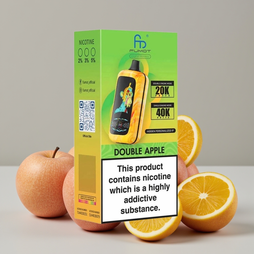 Fumot Digital Monkey 40000 Puffs Dual Mesh Double Apple Disposable Vape
