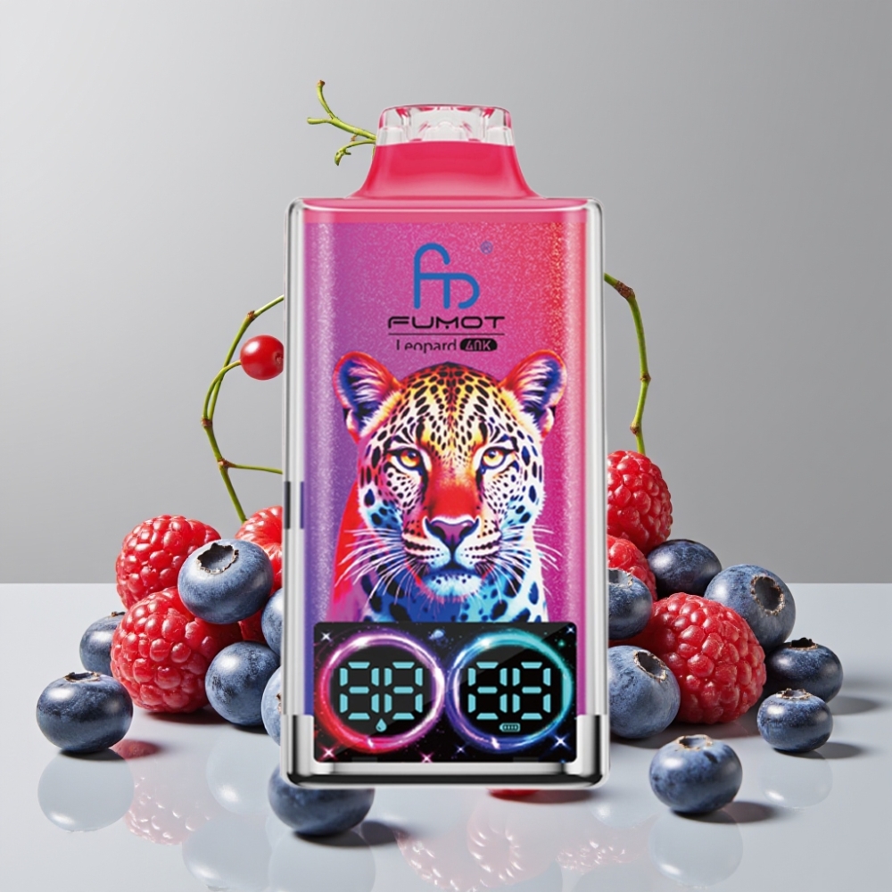Fumot Leopard 40K Puffs 5% Nicotine Dual Mesh Type-C Blueberry Cherry Cranberry