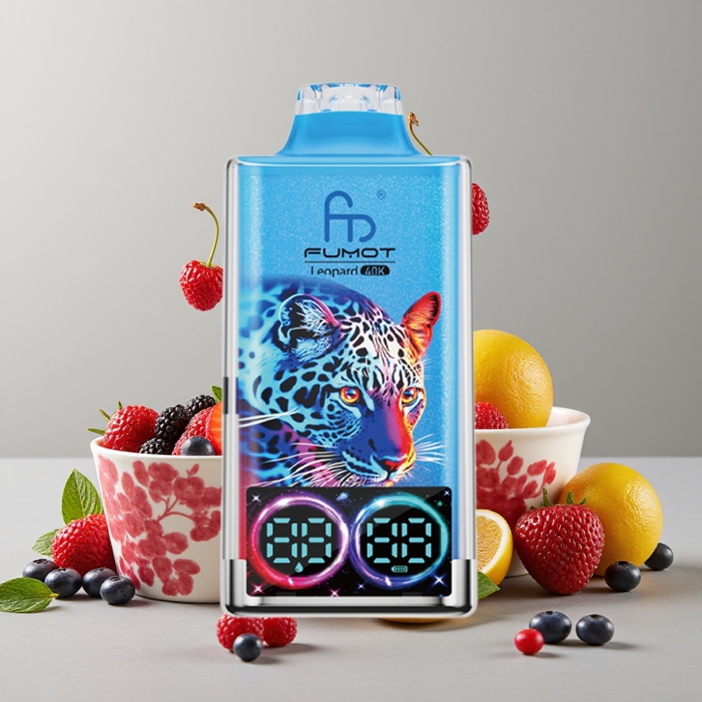 Fumot Leopard 40K Puffs Disposable Vape Dual Mesh Type-C Mixed Berries 0-5% Nicotine