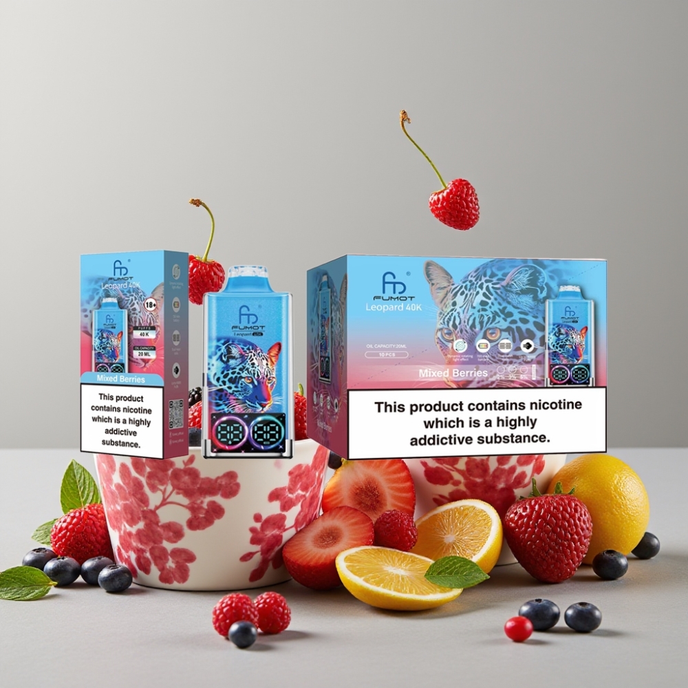 Fumot Leopard 40K Puffs Disposable Vape Dual Mesh Type-C Mixed Berries 0-5% Nicotine