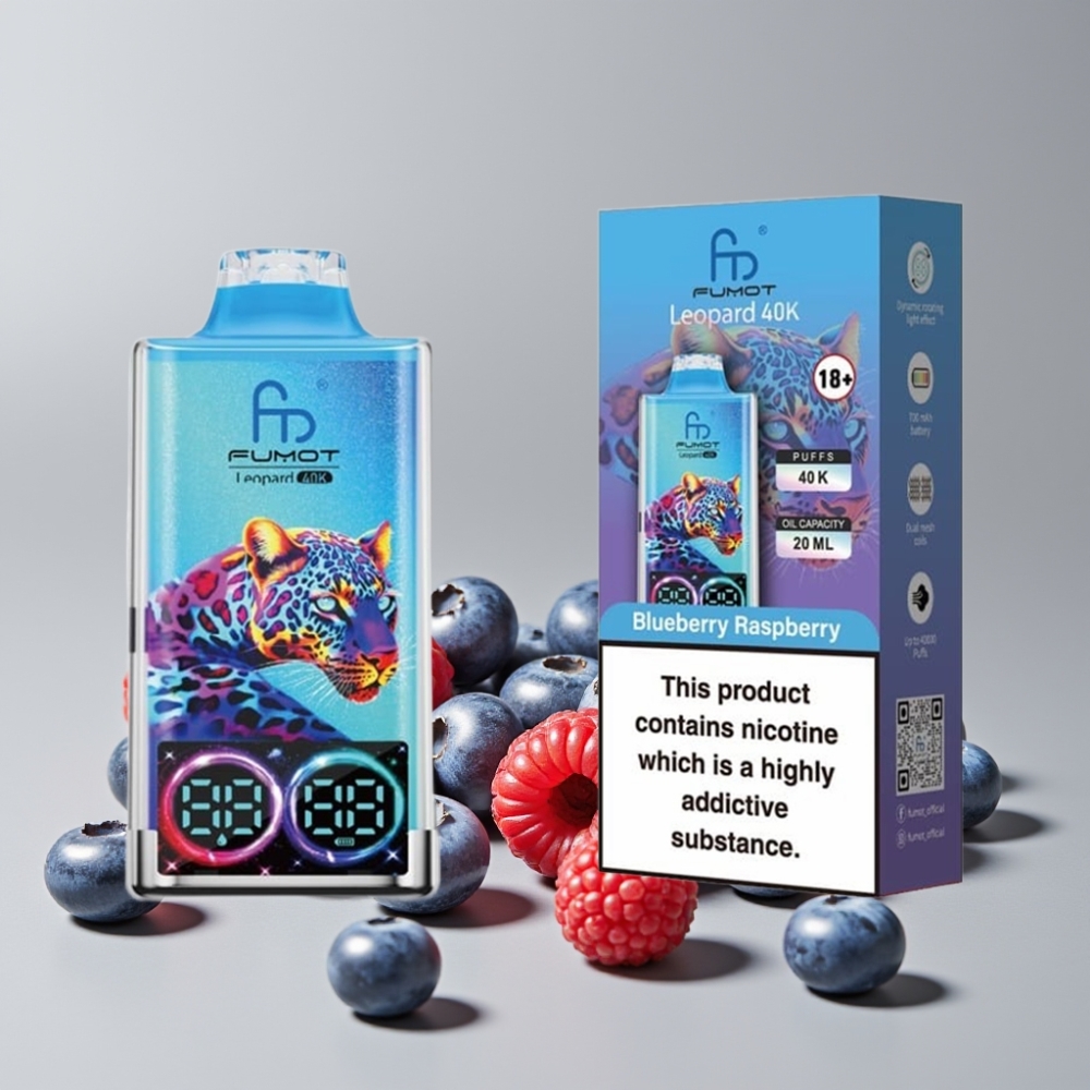 Fumot Leopard 40K Puffs Dual Mesh 700mAh Type-C Blueberry Raspberry Disposable Vape