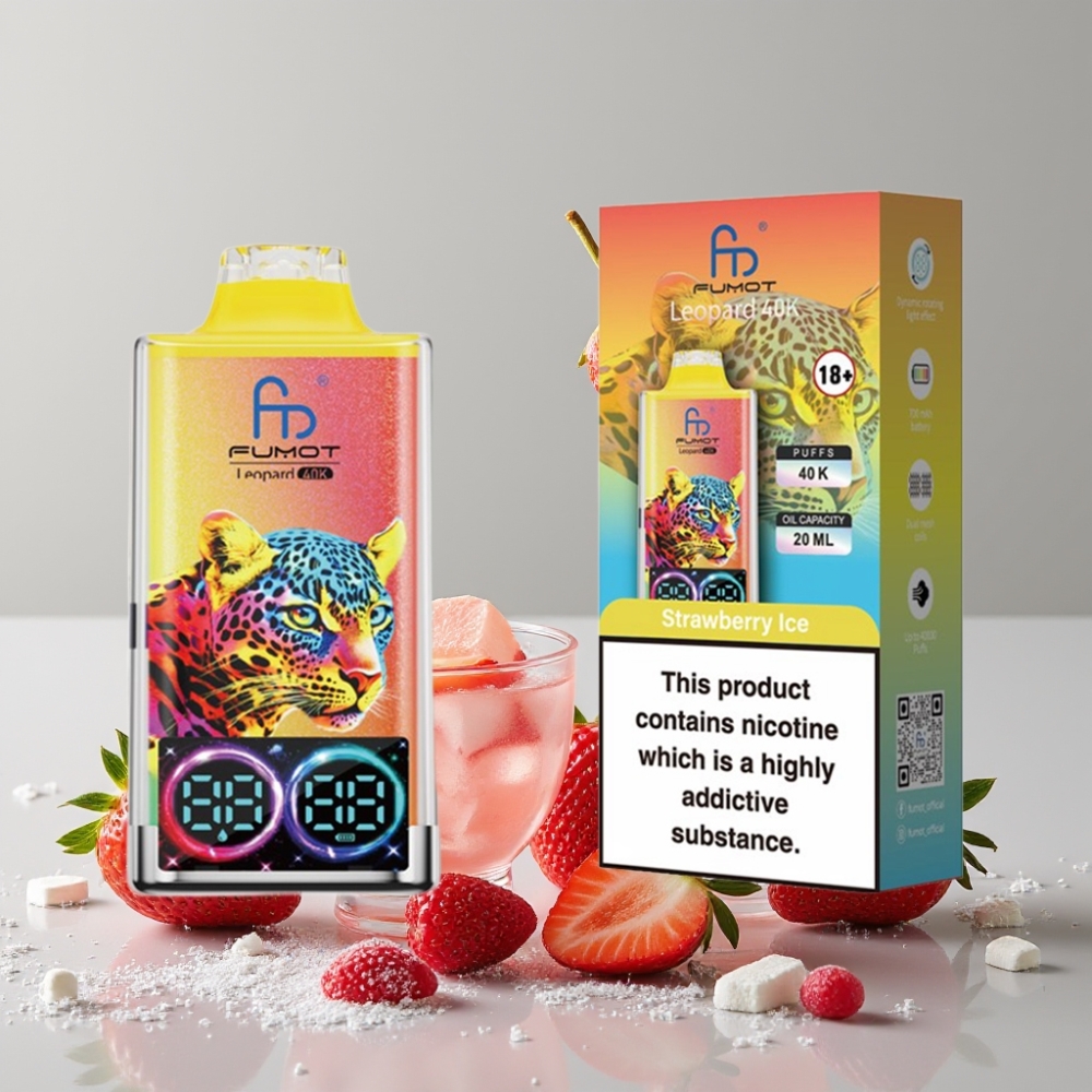 Fumot Leopard 40K Puffs Dual Mesh Strawberry Ice Disposable Vape 700mAh Type-C