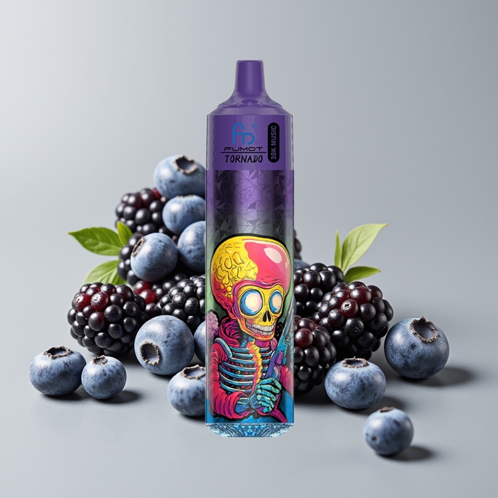 Fumot RandM Tornado 30000 Puffs 30mL 2%/5% Blueberry Blackberry Mesh Coil LED