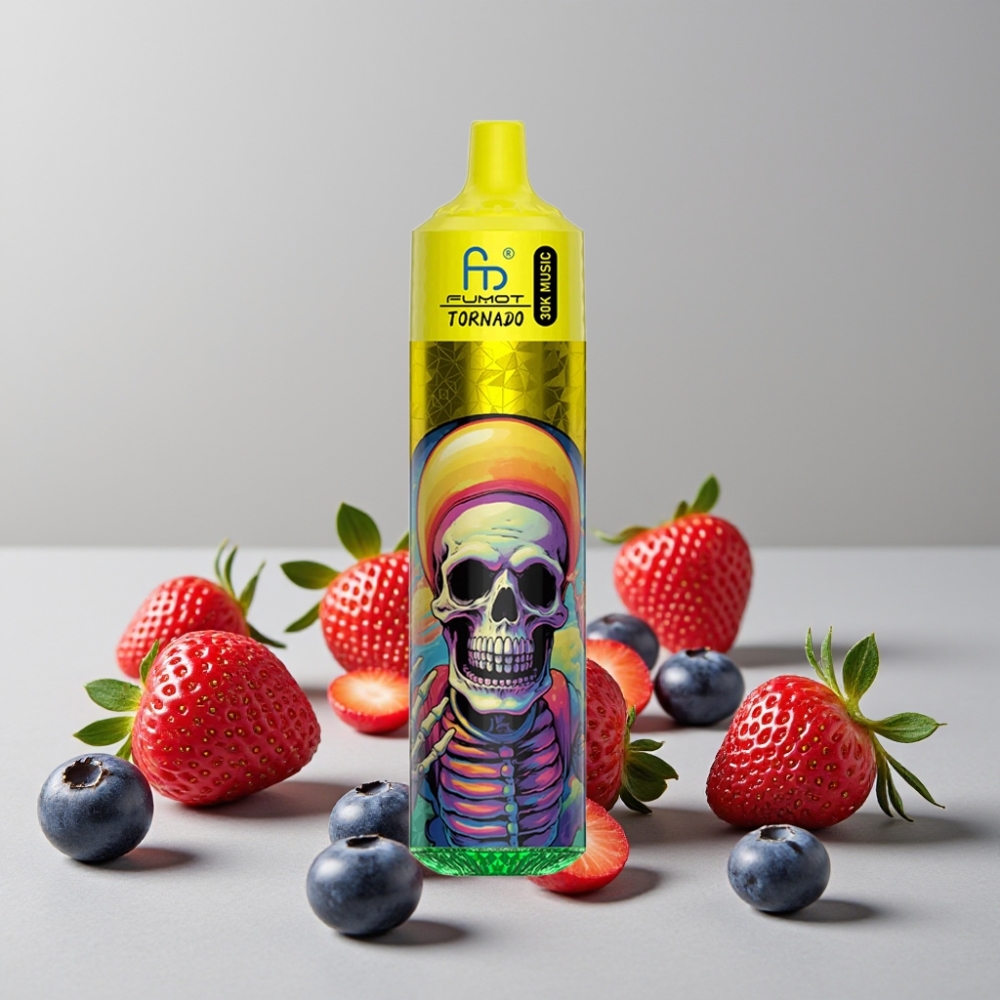 Fumot RandM Tornado 30000 Puffs 30mL 5% Strawberry Blueberry Raspberry LED 600mAh