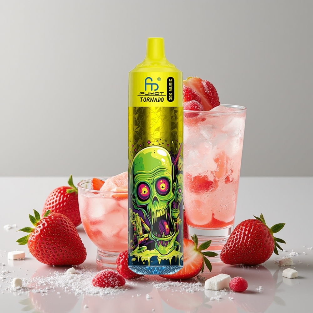 Fumot RandM Tornado 30000 Puffs 30mL 5% Strawberry Ice LED 600mAh