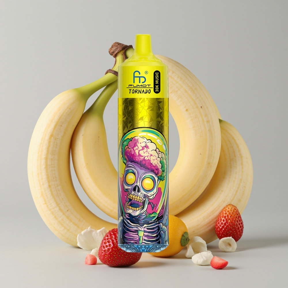 Fumot RandM Tornado 30000 Puffs 30mL Banana Strawberry 5% Mesh LED 600mAh
