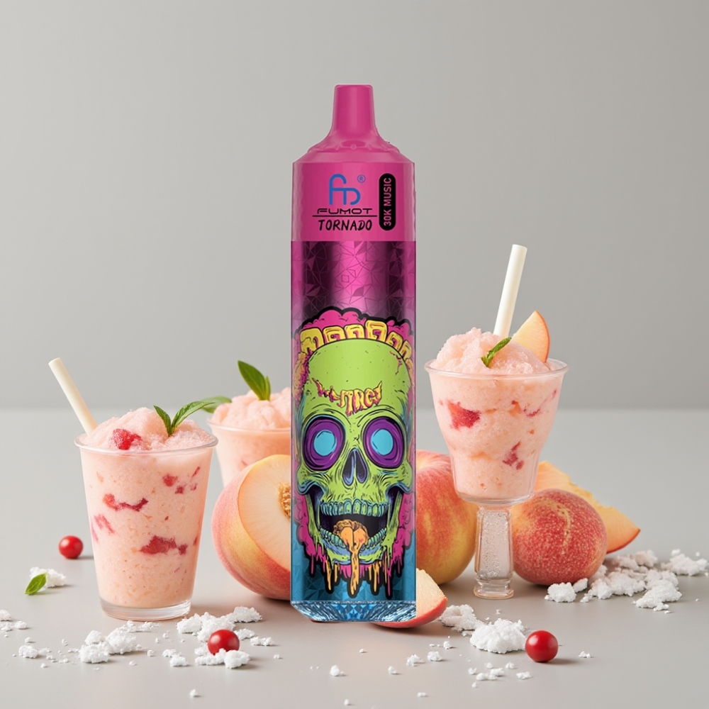 Fumot RandM Tornado 30000 Puffs 30mL Peach Ice 5% Mesh LED 600mAh Disposable Vape