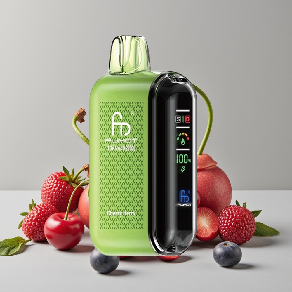 Fumot Tornado 20000 Puffs Cherry Berry Dual Mesh 20ml 850mAh Smart Display Airflow