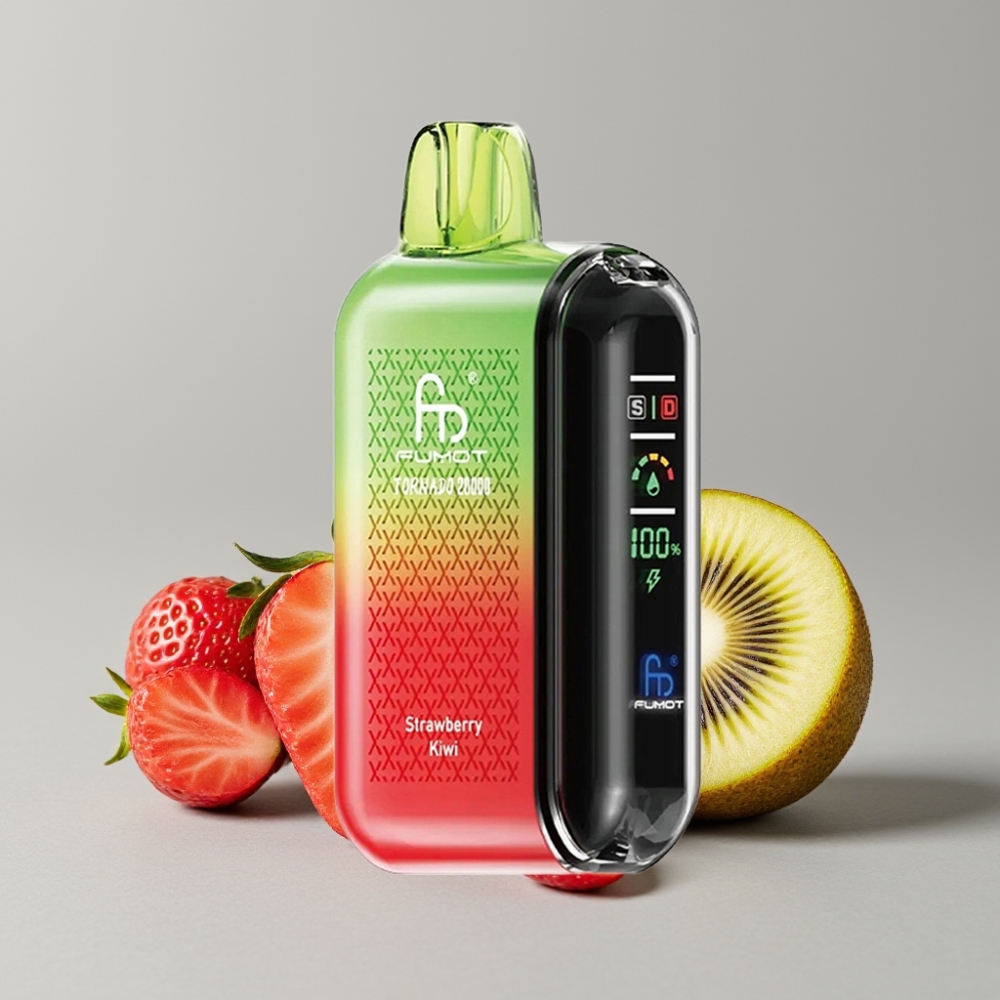 Fumot Tornado 20000 Puffs Disposable Vape with Dual Mesh Coil & Smart Display Strawberry Kiwi