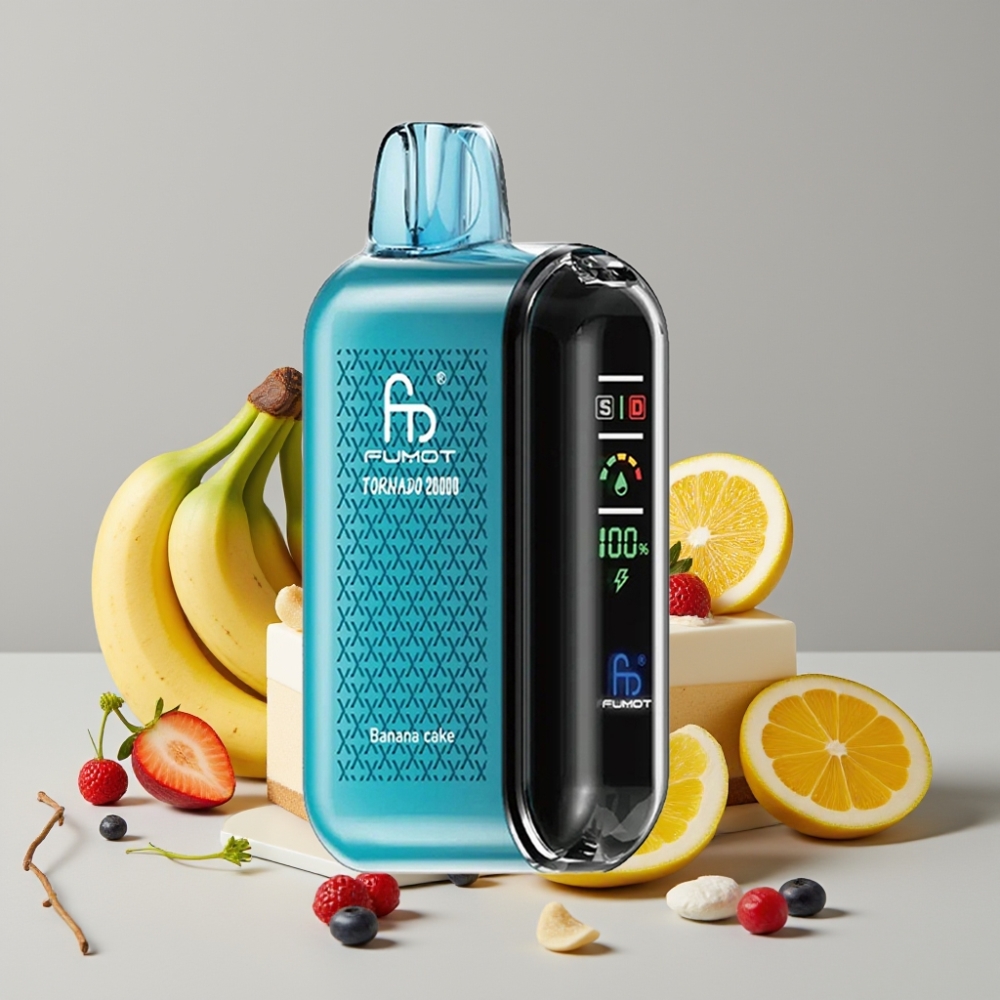 Fumot Tornado 20000 Puffs Dual Mesh 20ml Banana Cake Rechargeable Airflow