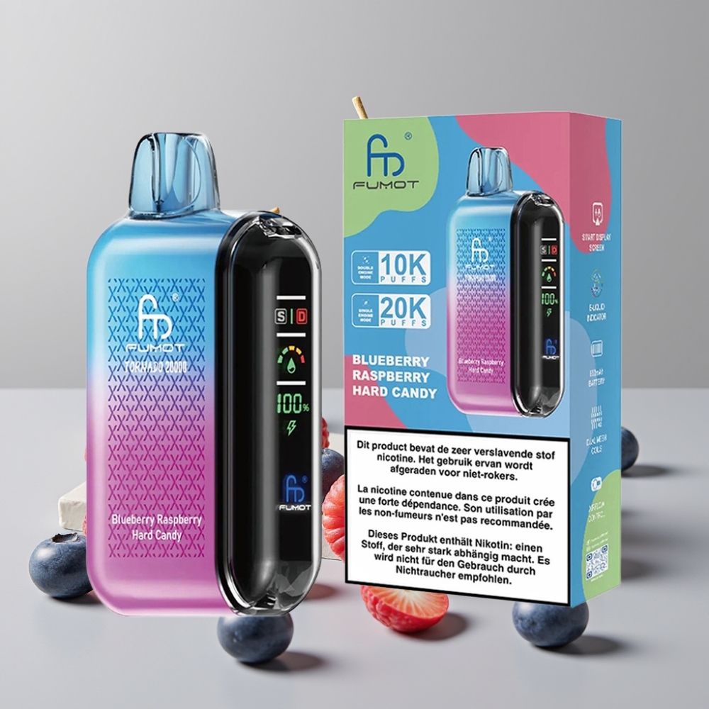 Fumot Tornado 20000 Puffs Dual Mesh 20ml Blueberry Raspberry Hard Candy