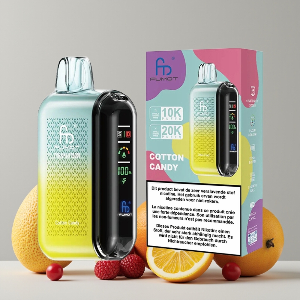 Fumot Tornado 20000 Puffs Dual Mesh 20ml Cotton Candy Disposable Vape
