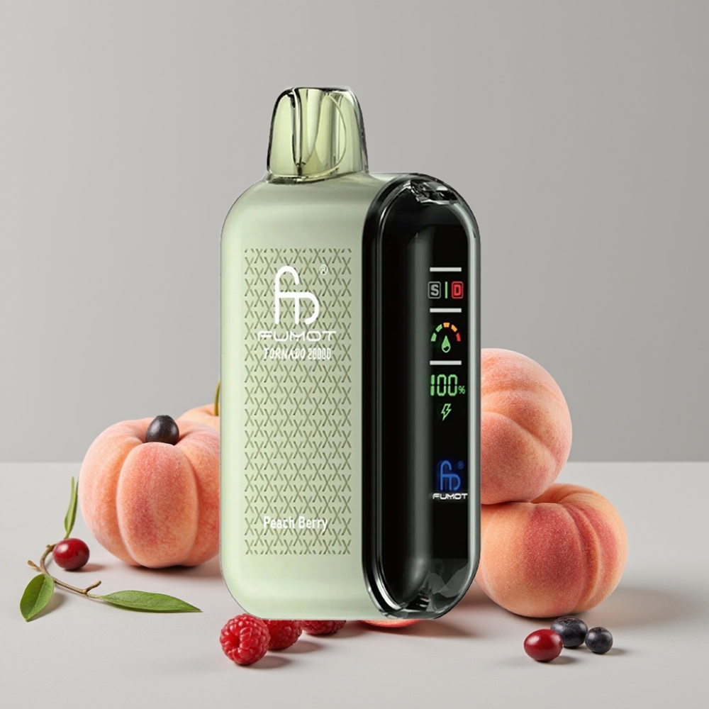 Fumot Tornado 20000 Puffs Dual Mesh 20ml Peach Berry Disposable Vape