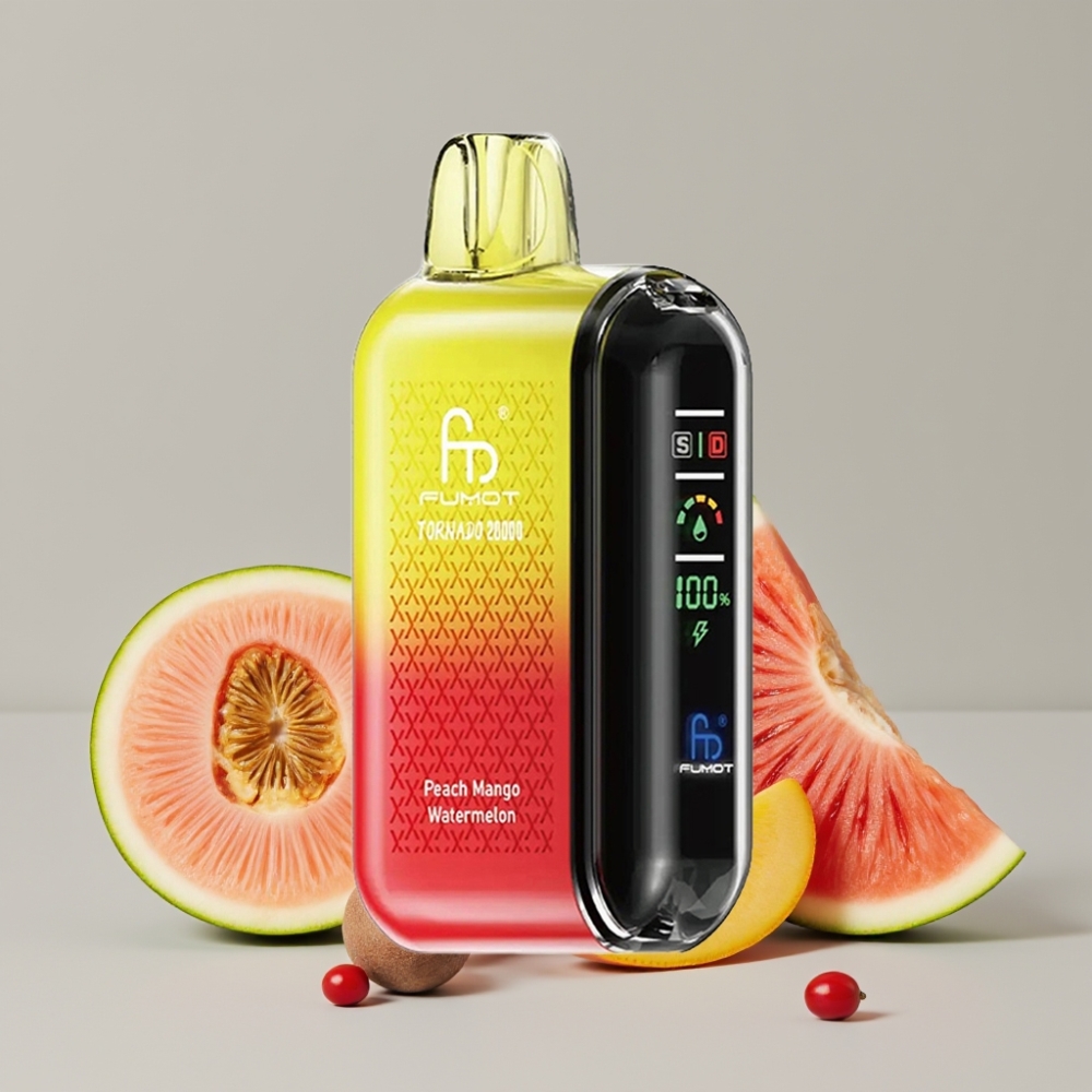 Fumot Tornado 20000 Puffs Dual Mesh 20ml Peach Mango Watermelon Disposable Vape