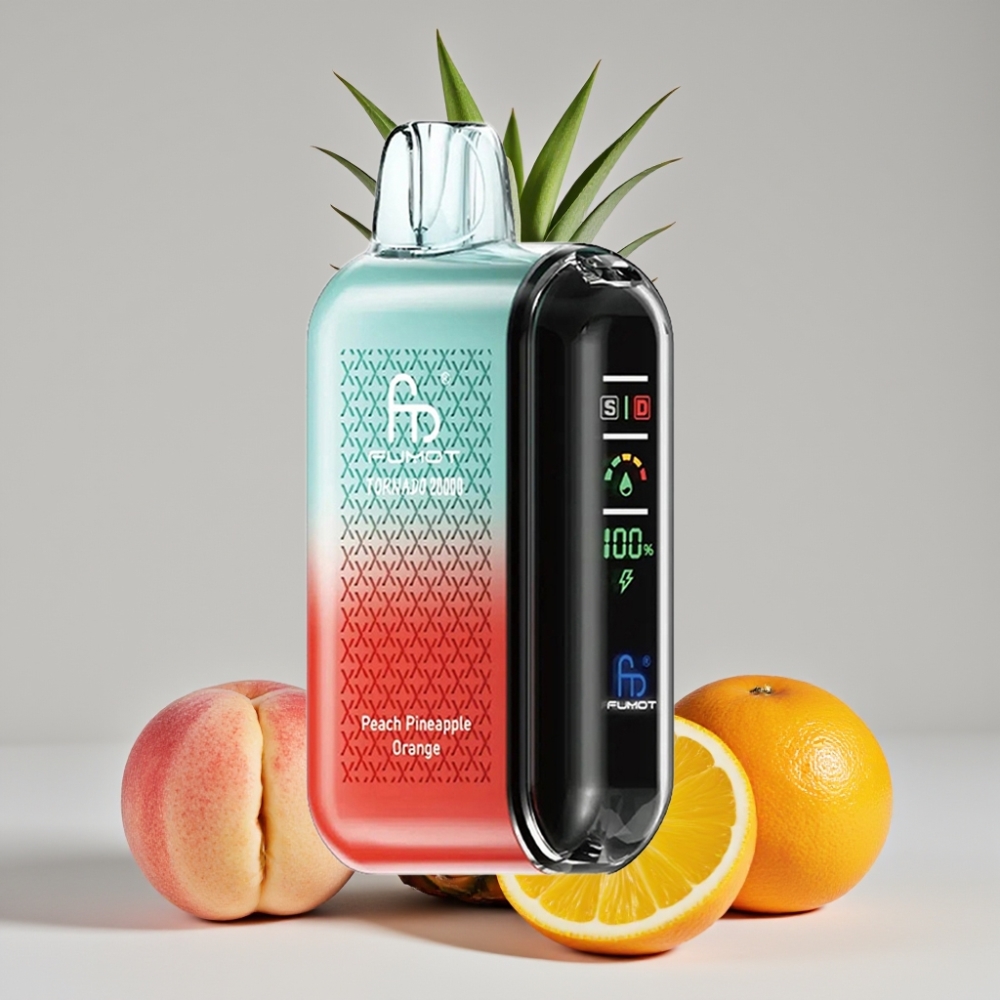 Fumot Tornado 20000 Puffs Dual Mesh 20ml Peach Pineapple Orange Airflow Control