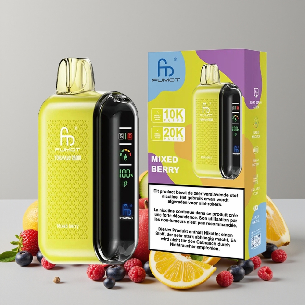 Fumot Tornado 20000 Puffs Dual Mesh Airflow Mixed Berry Disposable Vape