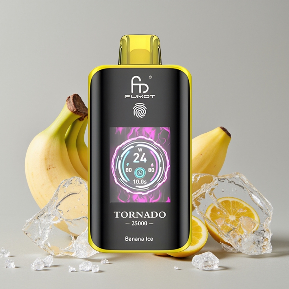 Fumot Tornado 25000 Puffs Banana Ice 20ml 700mAh HD Screen Type-C