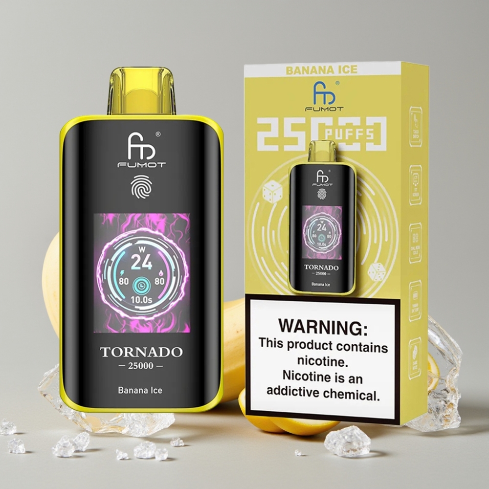 Fumot Tornado 25000 Puffs Banana Ice 20ml 700mAh HD Screen Type-C