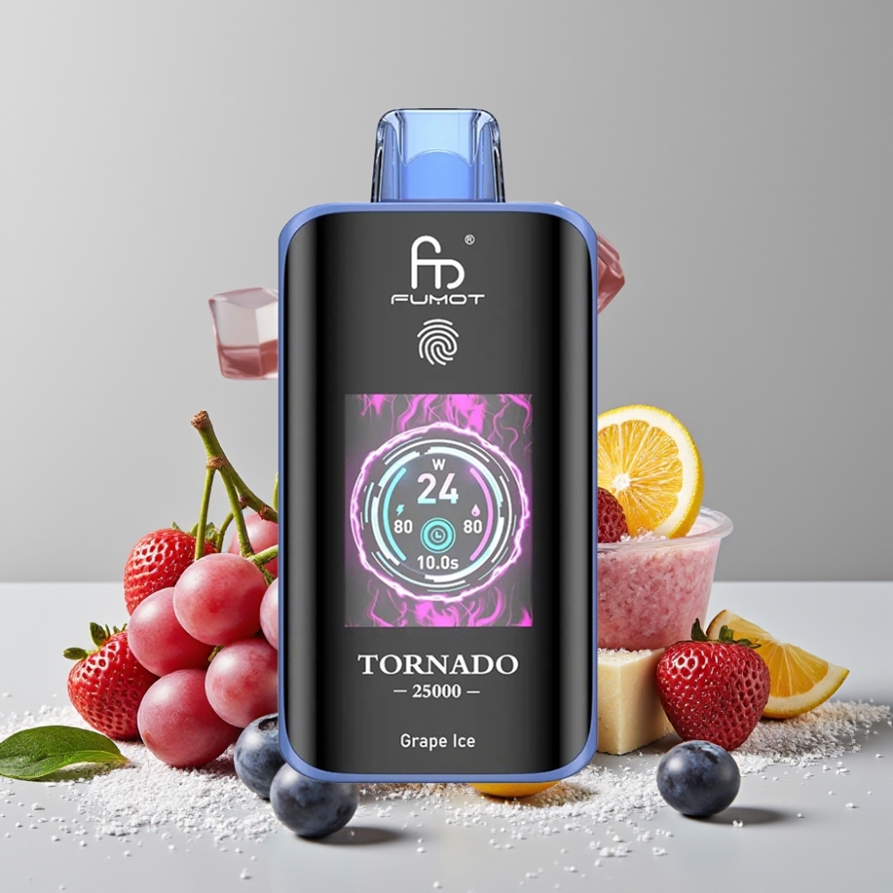 Fumot Tornado 25000 Puffs Grape Ice HD Screen 700mAh 20ml Type-C