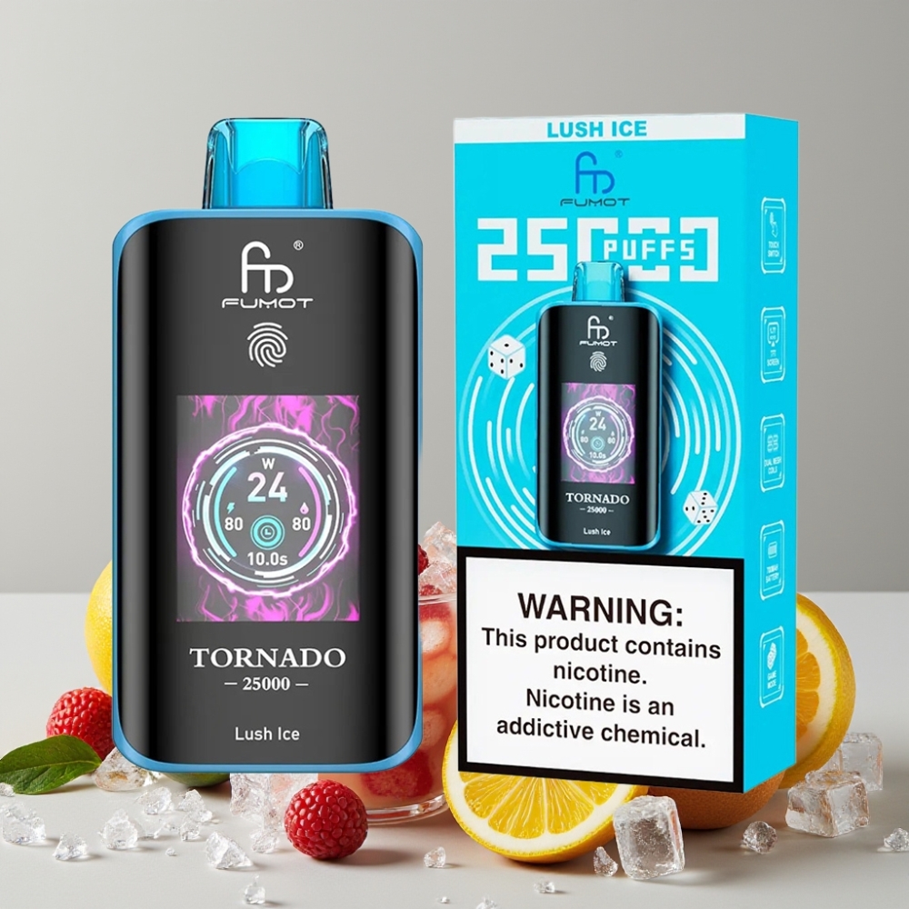 Fumot Tornado 25000 Puffs HD Screen 700mAh Rechargeable 20ml Lush Ice