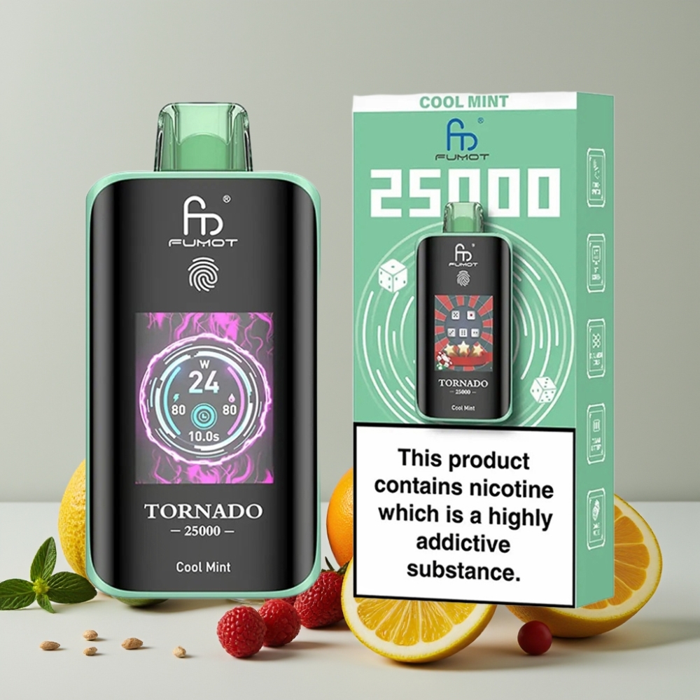 Fumot Tornado 25000 Puffs HD Screen 700mAh Rechargeable Cool Mint