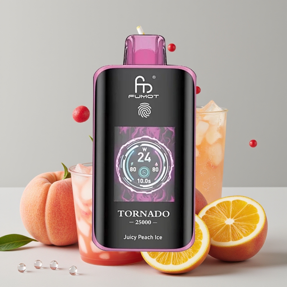 Fumot Tornado 25000 Puffs HD Screen 700mAh Rechargeable Juicy Peach Ice