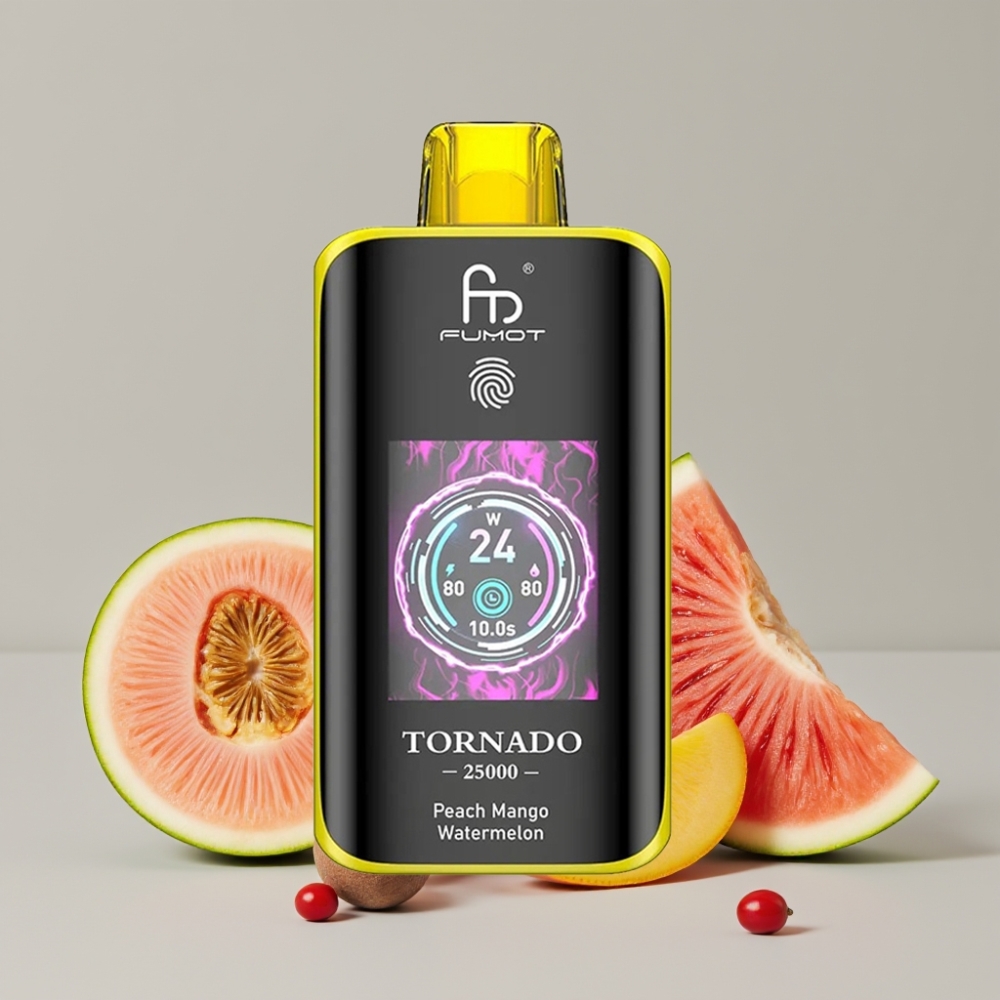 Fumot Tornado 25000 Puffs HD Screen 700mAh Rechargeable Peach Mango Watermelon