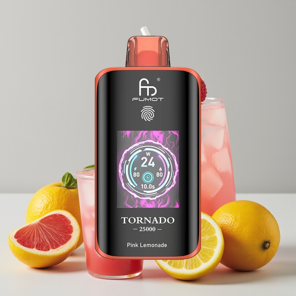 Fumot Tornado 25000 Puffs HD Screen 700mAh Rechargeable Pink Lemonade