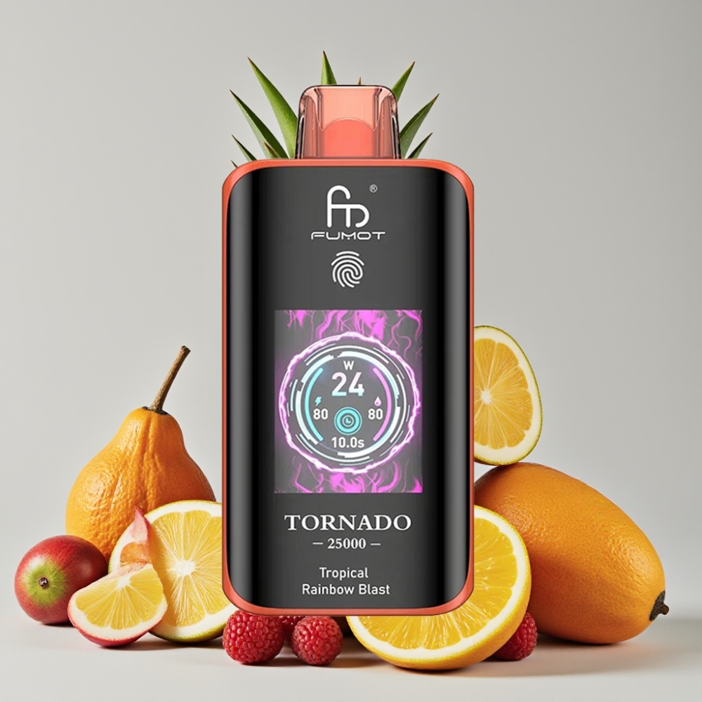 Fumot Tornado 25000 Puffs HD Screen 700mAh Rechargeable Tropical Rainbow Blast