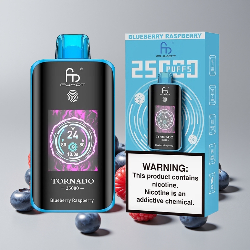 Fumot Tornado 25000 Puffs HD Screen 700mAh Type-C Blueberry Raspberry