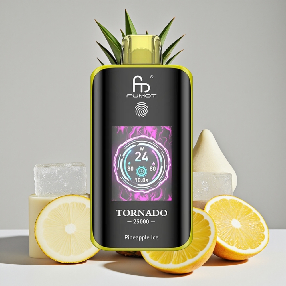 Fumot Tornado 25000 Puffs HD Screen Rechargeable Pineapple Ice Disposable Vape