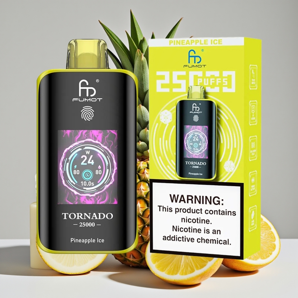 Fumot Tornado 25000 Puffs HD Screen Rechargeable Pineapple Ice Disposable Vape