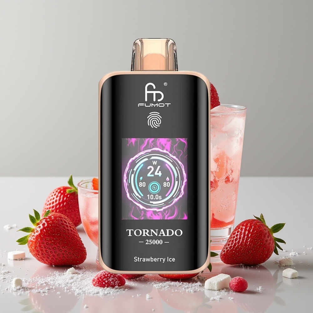 Fumot Tornado 25000 Puffs Strawberry Ice 20ml 700mAh HD Screen Type-C