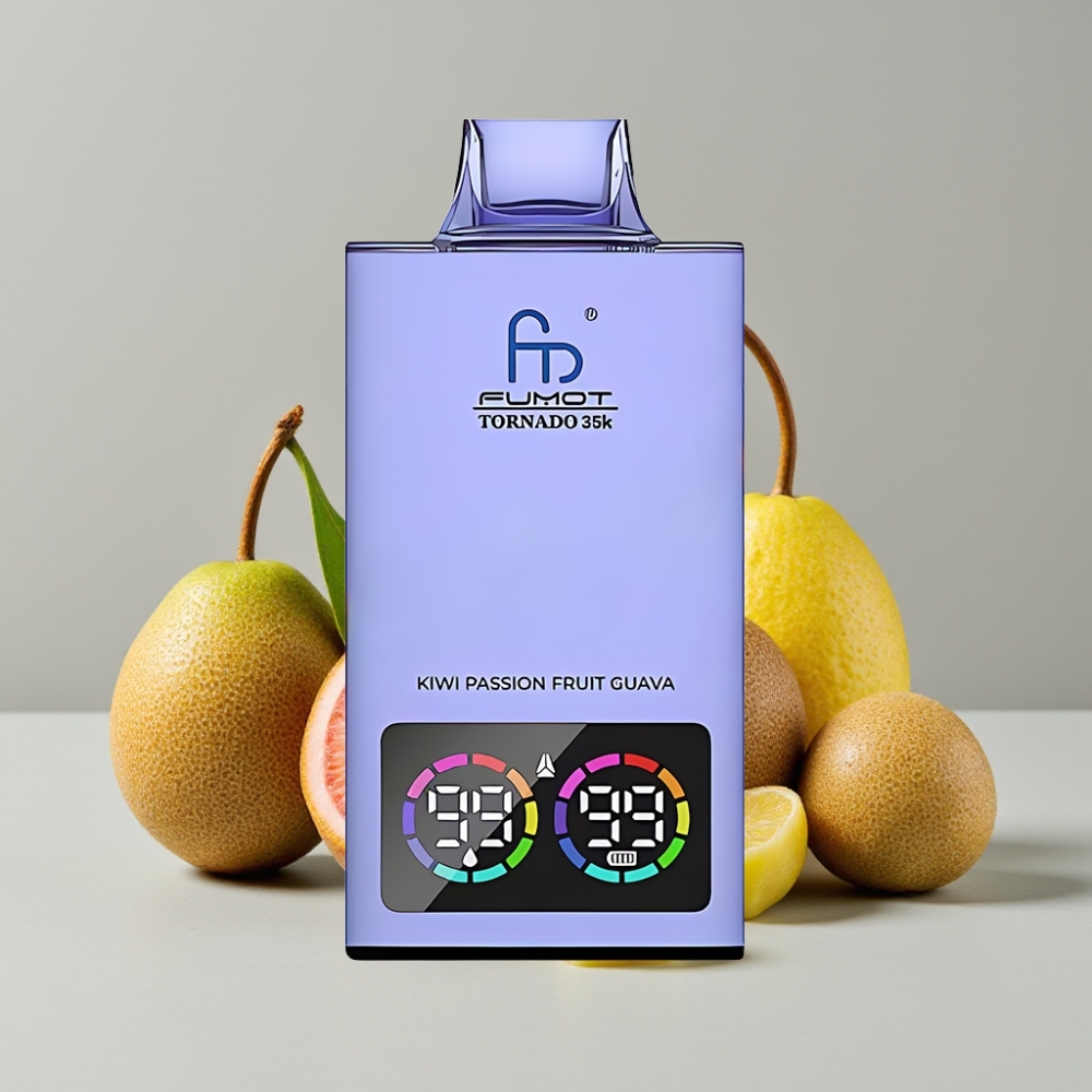 Fumot Tornado 35K Disposable Vape Kiwi Passion Fruit Guava 15ml Dual Mesh Fast USB-C