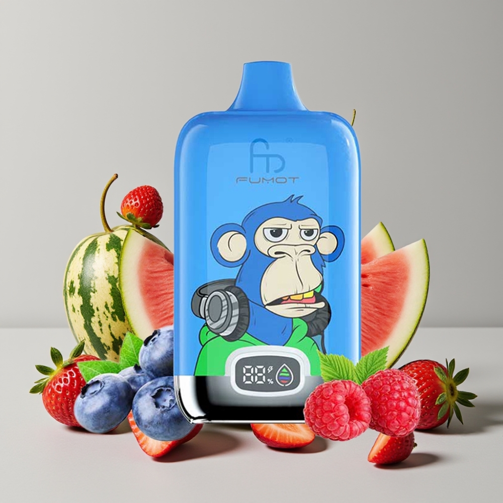 Fumot Tornado Digital Box 12000 Puffs 20ml Strawberry Watermelon Mesh Coil Type-C