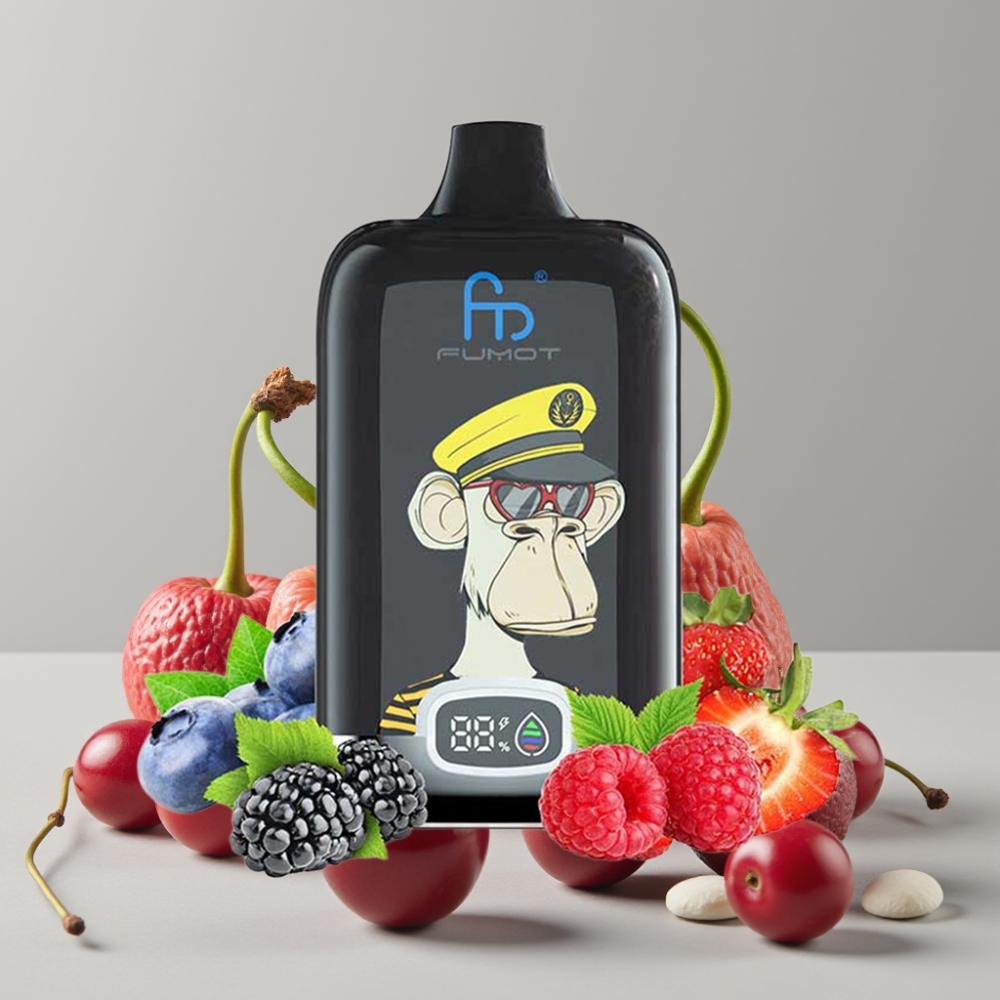 Fumot Tornado Digital Box 12000 Puffs Disposable Vape Cherry 20ml Mesh 550mAh Type-C