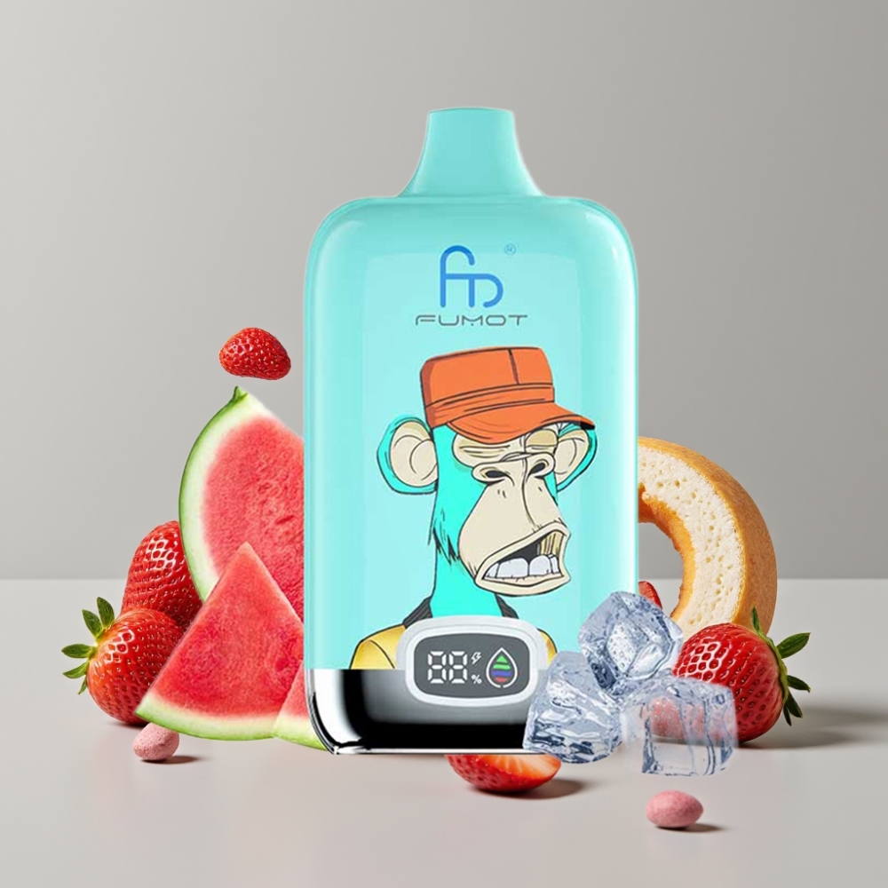 Fumot Tornado Digital Box 12000 Puffs Strawberry Donut 20ml Mesh Coil Type-C