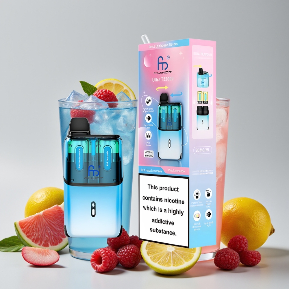 Fumot Ultra T32000 32000 Puffs 24ml 800mAh Type-C Blue Razz Lemonade - Pink Lemonade Disposable Vape