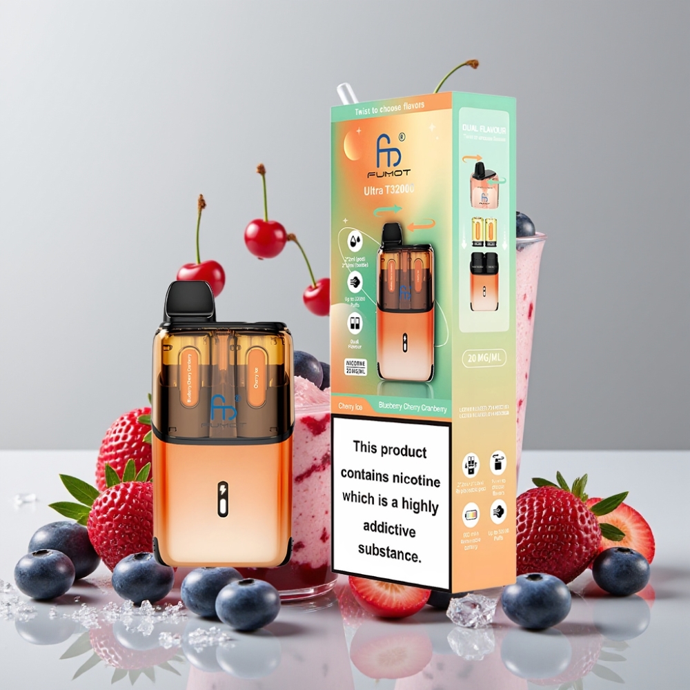 Fumot Ultra T32000 32000 Puffs 800mAh 24ml Type-C Fast Charging Blueberry Cherry Cranberry - Cherry Ice