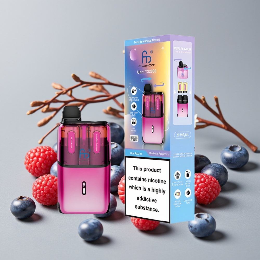 Fumot Ultra T32000 32000 Puffs 800mAh Type-C Fast Charging Blue Razz Ice Disposable Vape