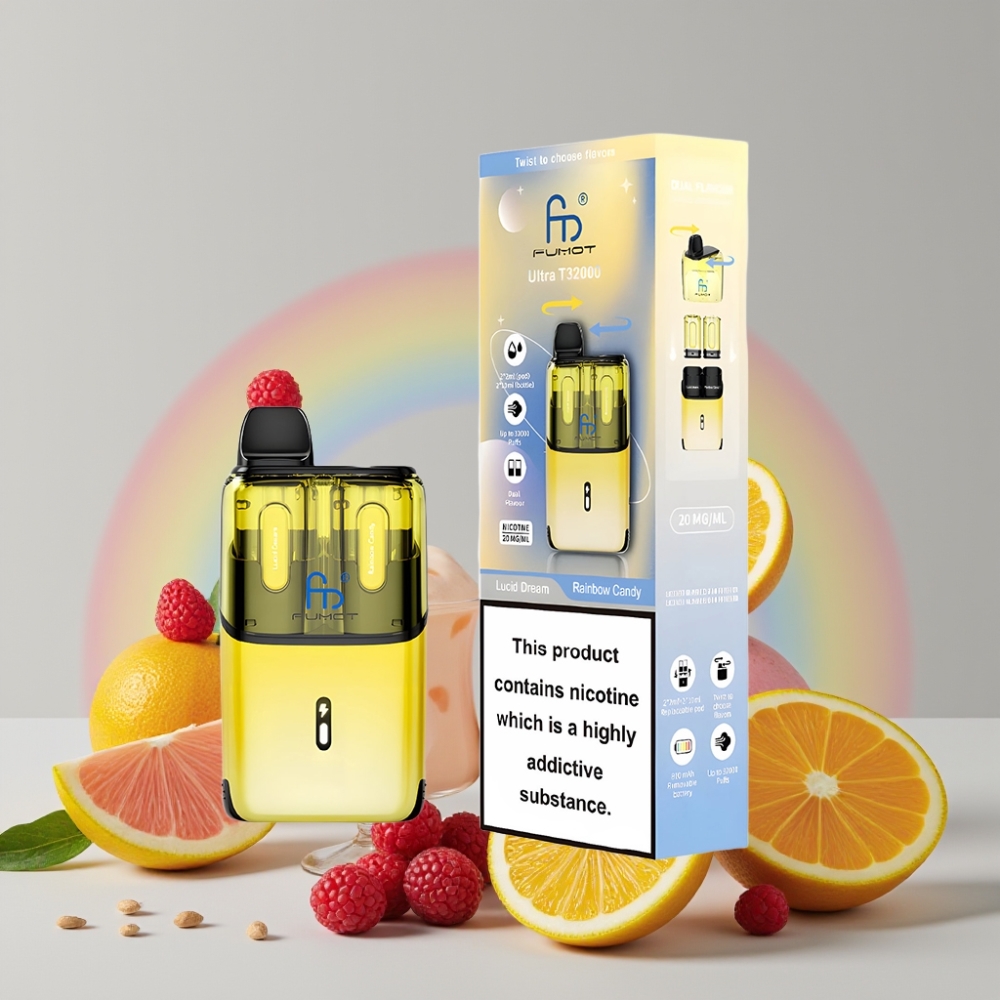 Fumot Ultra T32000 32K Puffs 800mAh Type-C Fast Charging Mesh Coil Rainbow Candy Disposable Vape