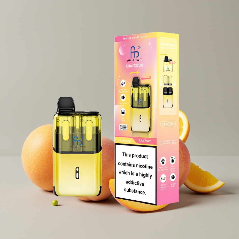 Fumot Ultra T32000 Disposable Vape 32000 Puffs 24ml Triple Mango - Juicy Peach 800mAh Type-C