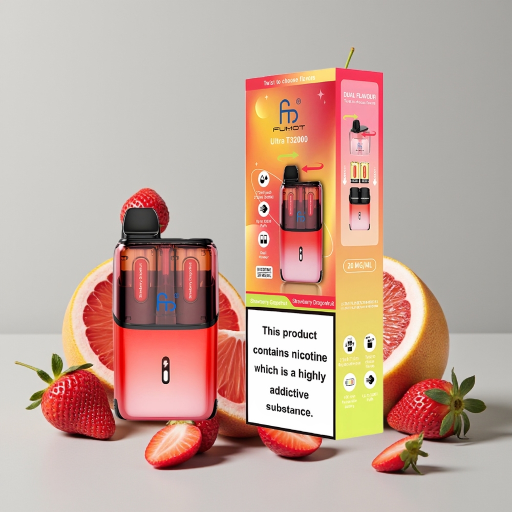 Fumot Ultra T32000 Disposable Vape 32000 Puffs 800mAh 24ml Strawberry Grapefruit Dragonfruit