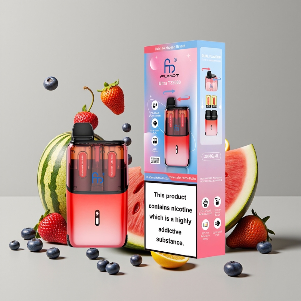 Fumot Ultra T32000 Disposable Vape 32000 Puffs 800mAh Type-C Blueberry Hubba Bubba - Watermelon Hubba Bubba