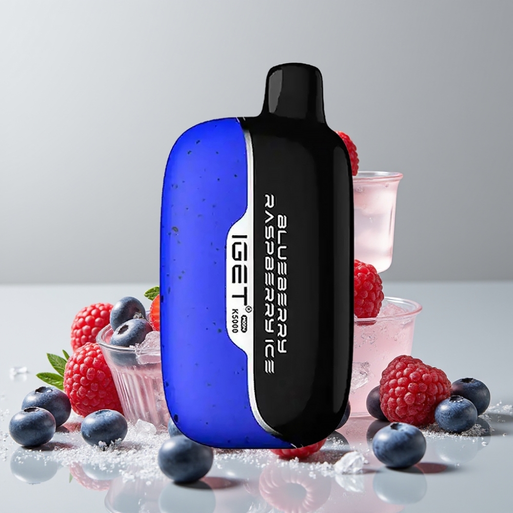IGET Moon K5000 Puffs Disposable Vape Blueberry Raspberry Ice 81.5g PC 1.35 Ohm Mesh