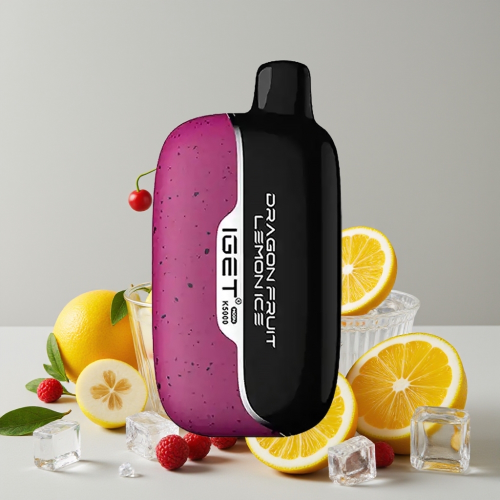 IGET Moon K5000 Puffs Disposable Vape Dragon Fruit Lemon Ice 81.5g PC 1.35 Ohm Mesh Coil