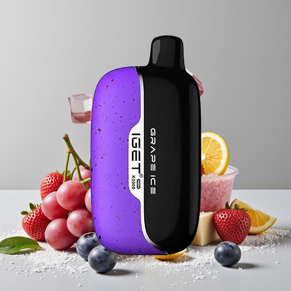 IGET Moon K5000 Puffs Disposable Vape Grape Ice 81.5g PC 1.35 Ohm Mesh Coil