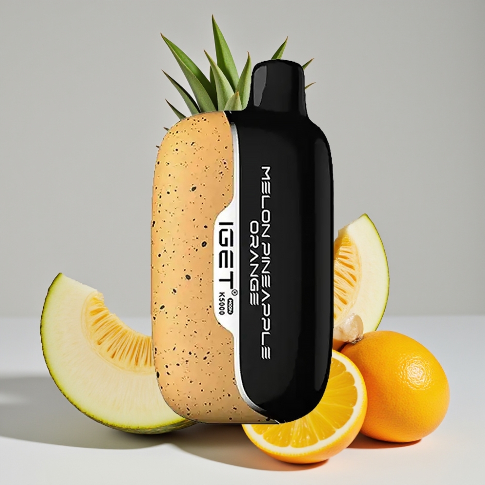 IGET Moon K5000 Puffs Disposable Vape Melon Pineapple Orange PC Mesh Coil 1.35 Ohm
