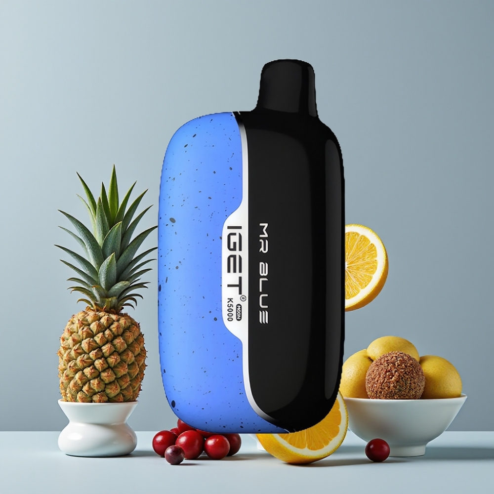 IGET Moon K5000 Puffs Disposable Vape Mr Blue - 81.5g, Mesh Coil 1.35 Ohm, PC Material