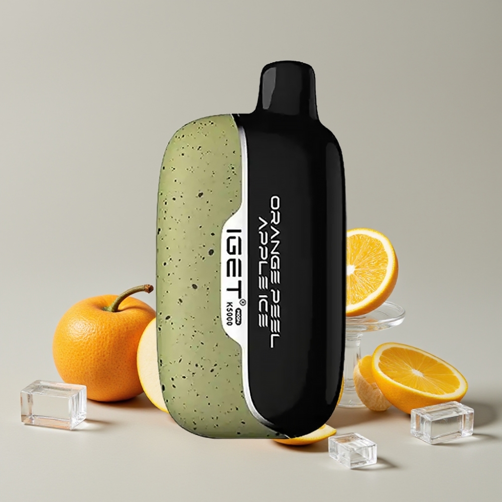 IGET Moon K5000 Puffs Disposable Vape Orange Peel Apple Ice 81.5g 1.35 Ohm Mesh Coil